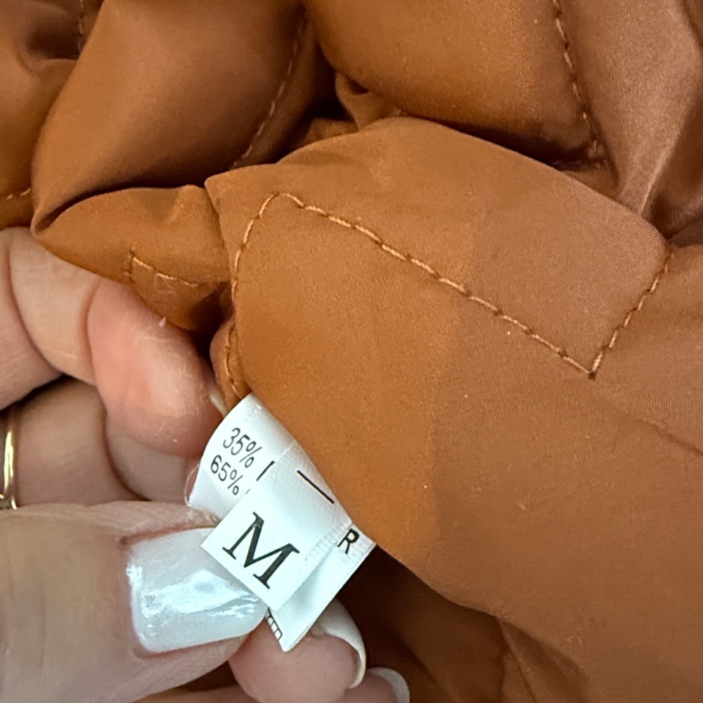 Women's Quilted Belted Jacket - NWOT Rust M - Picture 8 of 10